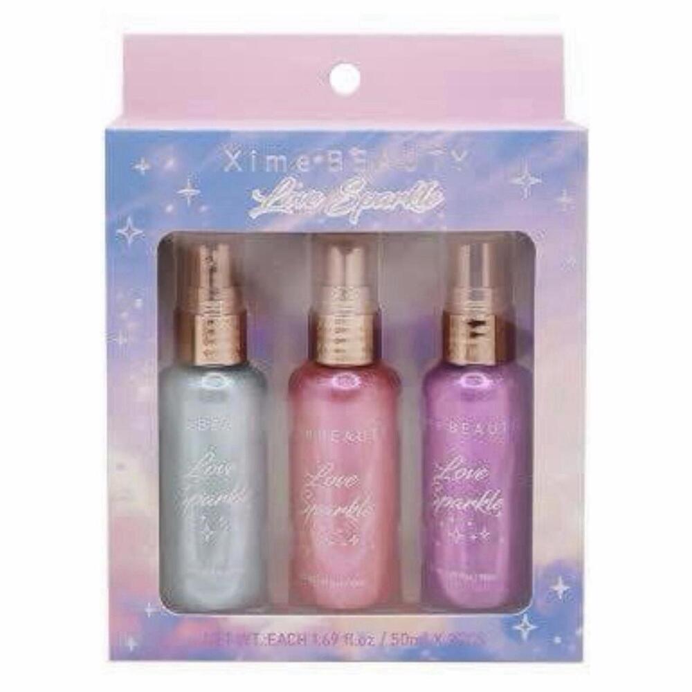 Xime Beauty Euphoria Shimmer Glitter Liquid Highlight 3 Piece Mini Mist Set